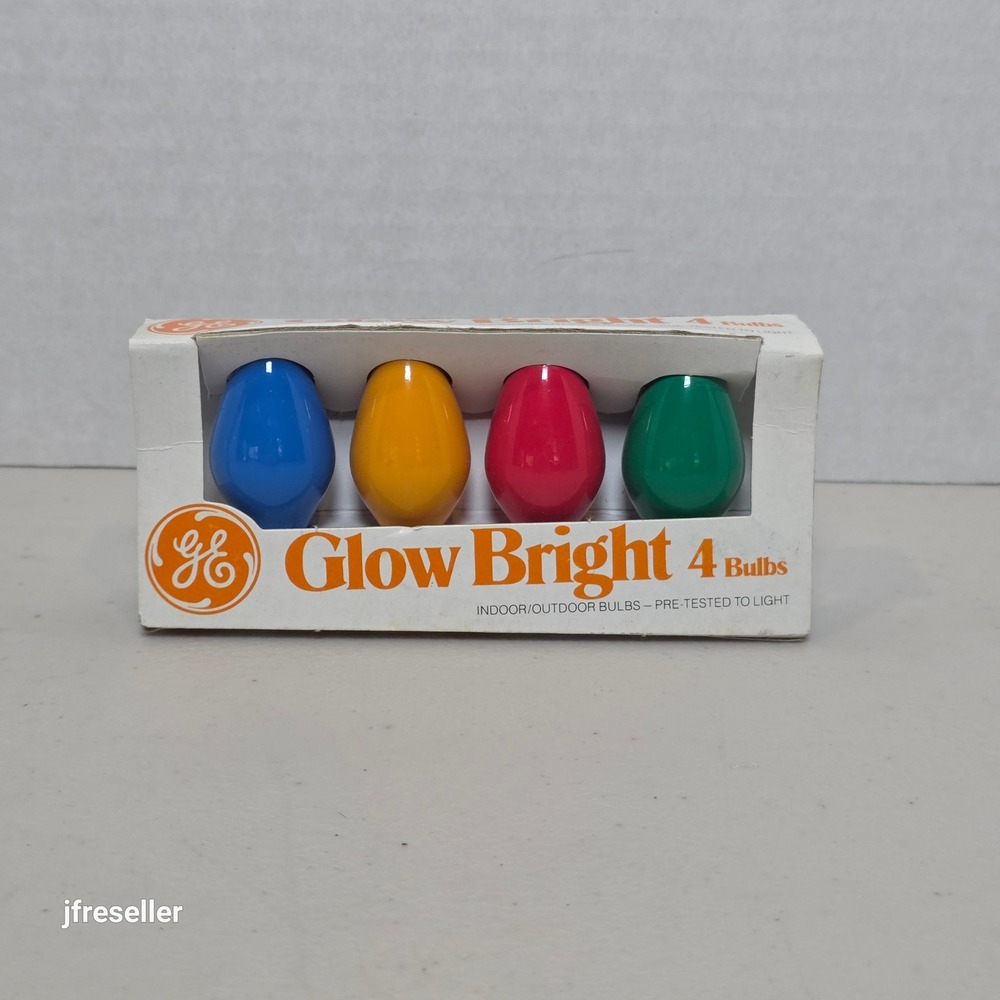 GE Glow Bright 4 Bulbs Vintage C7 Candelabra Base Multi Color Replacement C7-CC